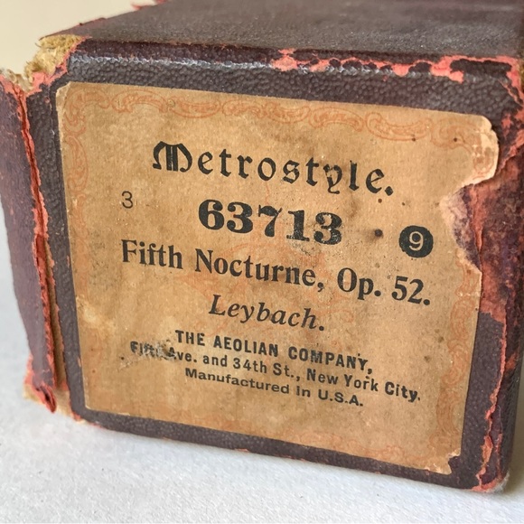 Player piano roll, antique paper scroll in original box, music - Picture 12 of 12